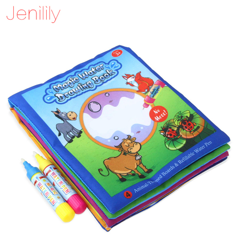 Jenilily JN1392-2 New Magic Kids Water Drawing Book + 2 Magic Pen / Children Intimate Coloring Book Water Animals Painting Board ► Photo 1/5
