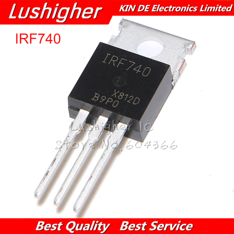10PCS IRF740PBF TO-220 IRF740 TO220 N-Channel Power Mosfet 400V 10A ► Photo 1/4