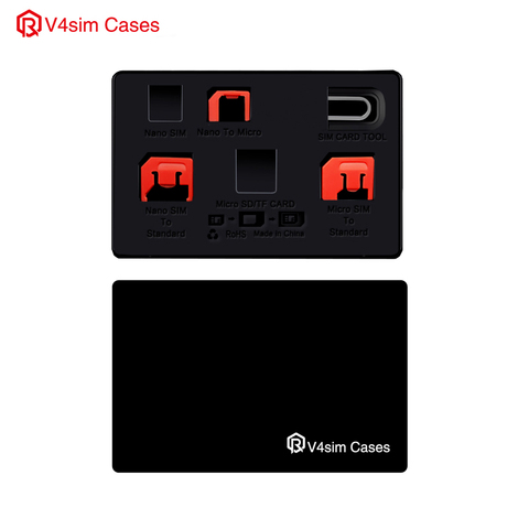 SIM Card Adapter set & NANO SIM Card Holder Case with lphone Pin needle, slim Credit Card size for wallet, storage case ► Photo 1/6