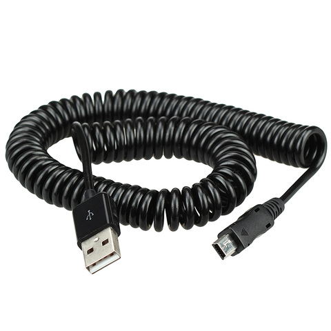 2M  elbow Spring Coiled USB 2.0 Male to MINI USB 5PIN Data Sync Charger Cable ► Photo 1/3