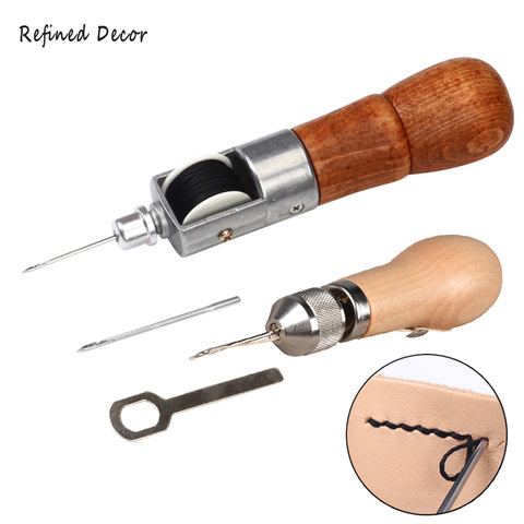 1Set Leather Craft Tool Repair Kit Leather Hand Sewing Needles Thread  Stitching Leather Craft Sewing Supplies
