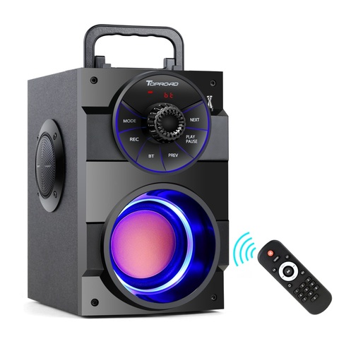 TOPROAD Bluetooth Speaker Portable Wireless Stereo Subwoofer Bass Big Column Support FM Radio TF AUX USB Remote Control ► Photo 1/6