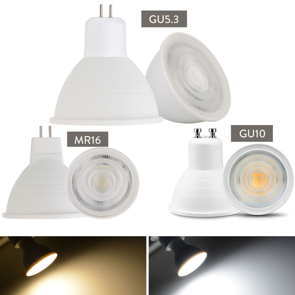 MR16 COB SpotLight AC/DC12V LED Bulb Dimmable MR16 GU5.3 3W 5W 7W Lamp light FO 