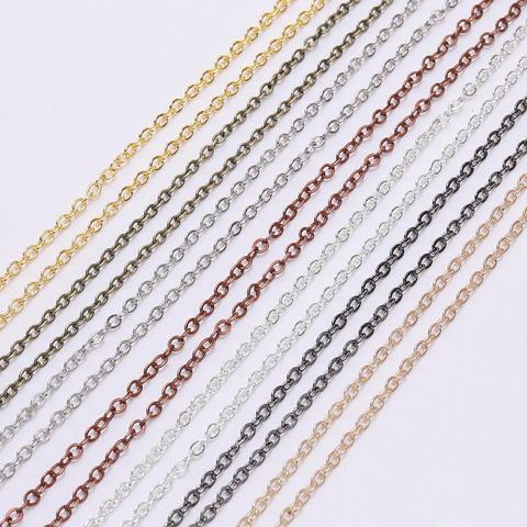 5m/lot Width 1.5 2.0 2.5 mm Gold Copper Oval Link Bulk Brass Necklace Chain For DIY Jewelry Making Material Finding Accessories ► Photo 1/6