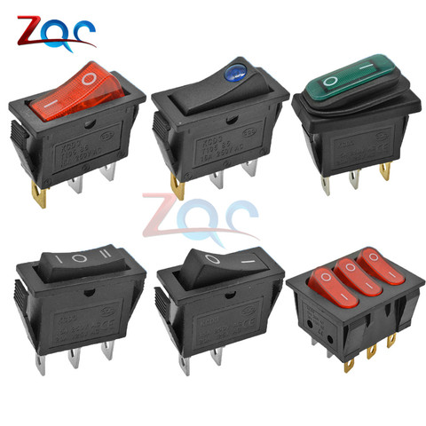 KCD3 Rocker Switch ON-OFF 2 3 Position 2 3 pin 3Pin 2Pin Electrical Equipment Light Power Switch 16A/250V 15A/250V AC Waterproof ► Photo 1/6