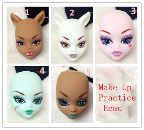 Soft Plastic Practice Makeup Doll Heads For Monster High Doll BJD