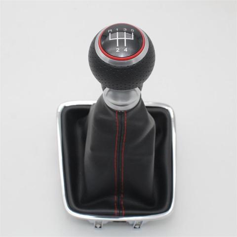 For VW Golf Plus 2005 2006 2007 2008 2009 2010 2011 2012 2013 2014 Car-Styling 5 Speed Car Gear Stick Shift Knob PU Leather Boot ► Photo 1/6
