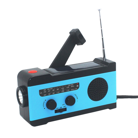 Emergency Solar Radio With Hand Crank Power Phone Charger Multi-perpose LED Flashlight AM/FM/WB Solar Radio ► Photo 1/6
