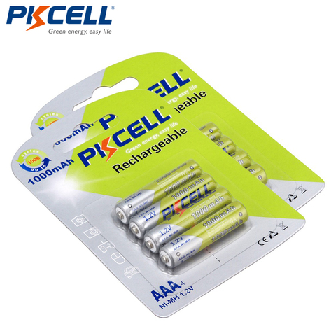 8Pcs/2card PKCELL Ni-MH AAA Batteries 1000mAh 1.2V AAA Rechargeable Battery for Camera/Flashlight/Toy ► Photo 1/6