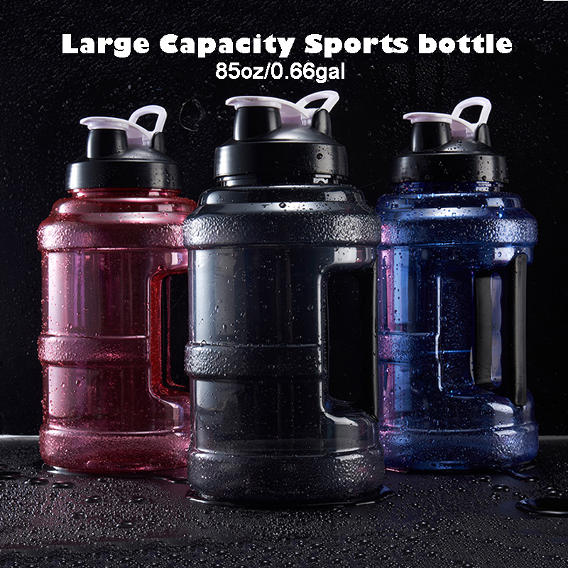 2.2L Large & Big BPA Sport Gym Half Gallon Training Camping Workout Water Bottle 