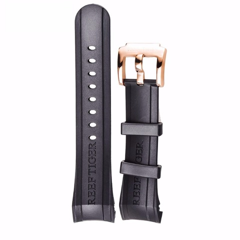 Reef Tiger/RT Watch Band 29 CM Black Rubber Watch Strap with Tang Buckle for Aurora Concept and Transformer Watch ► Photo 1/6