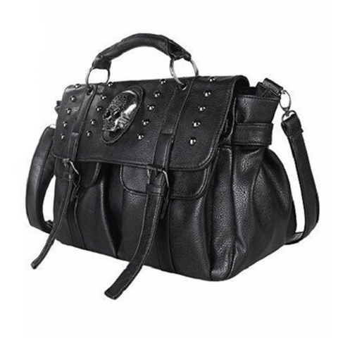 Shoulder Bag Lady Fashion Bag Designer Punk Skull Rivet Bag All-Match Women's Handbag Black Big Tote Bag ► Photo 1/6