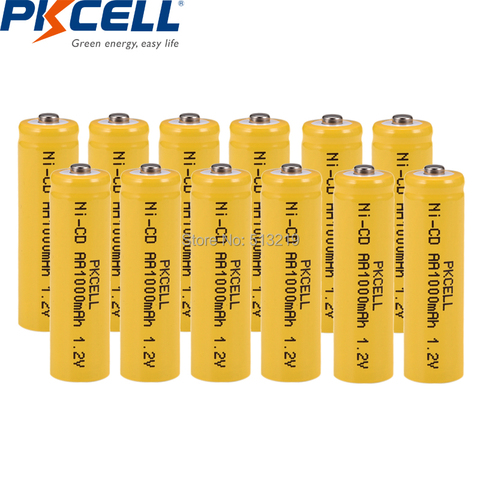 12pc NICD AA 2A 1000mAh 1.2V Rechargeable Battery Button Top for Solar Light ► Photo 1/6