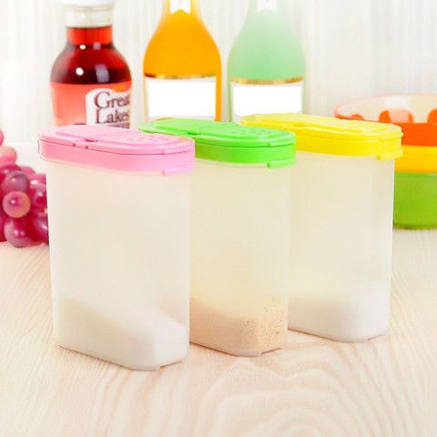 3 Color 250ml Plastic Food Seasoning Container Kitchen Spice Boxes Jar Double Lid Cereal Condiment Bean Storage Bottle Container ► Photo 1/6