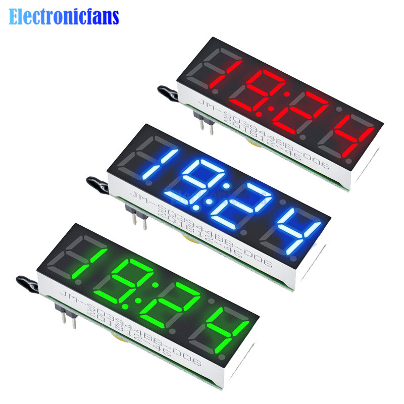 Color : Green Blue DIY Circuit Board DIY Module Kit LED Electronic Clock Kit Temperature 24 Hours Display 5V DIY Dot Matrix Digit