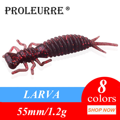 10pcs/lot Soft Worms Fishing Lures 55mm 1.2g Larva Soft Lures Artificial Silicone Bass Pike Fishing Wobbler Jigging Plastic Bait ► Photo 1/6