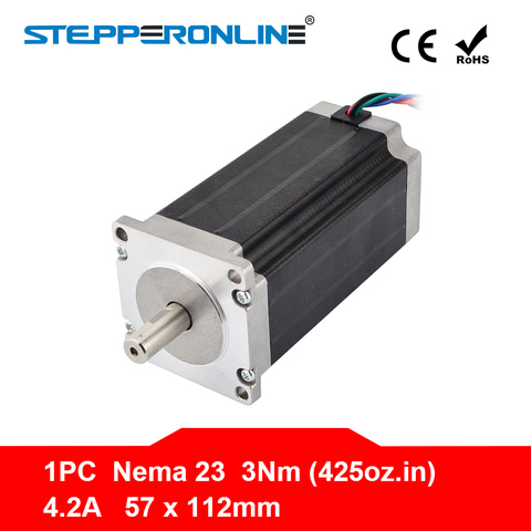Nema 23 Stepper Motor 57x113mm 3Nm/425oz.in 4.2A 4-lead Nema23 Step Motor for 3D Printer/CNC Engraving Milling Machine ► Photo 1/5