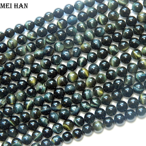 Meihan Free shipping 8mm & 10mm natural Hawk's eye stone smooth round beads for jewelry bracelet DIY making design ► Photo 1/6