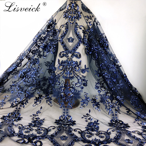 New 1yard diy Handmade tulle Lace Fabric sequins Embroidered African French Lace for wedding/evening / party dress cheongsam ► Photo 1/6