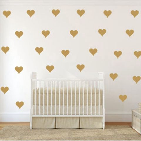 History Review On Metallic Gold Wall Stickers Heart Shaped Pattern Vinyl Decals Nursery Art Decor Little Hearts Aliexpress Er Aooins Alitools Io - Wall Pattern Decals For Nursery