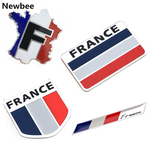 Car Styling 3D Aluminum France Flag Emblem Badge Car Sticker Decals Car-Styling For Peugeot 307 206 207 Citroen Renault DS C2 C3 ► Photo 1/6
