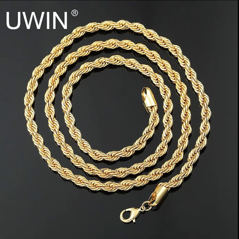 UWIN Men Women Hip Hop Rapper's Chain 3mm 18'' 20