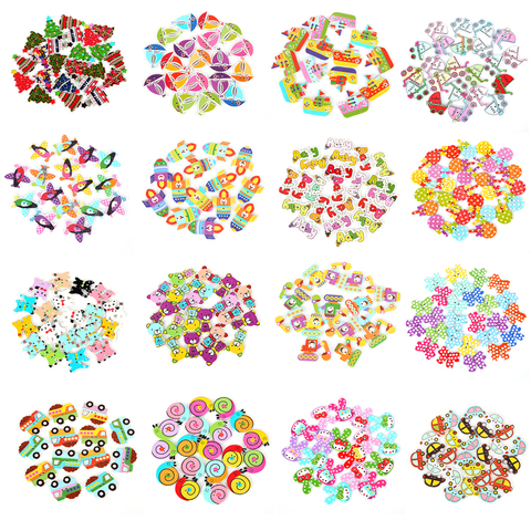 50pcs/lot Mixed Animals Cartoon Painting Wooden Buttons For Sewing Clothing Scrapbooking Crafts DIY Sewing Accessories ► Photo 1/6