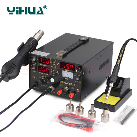 YIHUA 853D 3 In 1 Soldering Iron Power Supply Soldering Station With DC 1A Power ► Photo 1/1