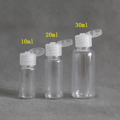 50PCS 5/10/20/30 ML Plastic PET Transparent Empty Bottle Travel Lotion Liquid Bottles Dispenser Sample White / Clear Flip Cap ► Photo 1/5