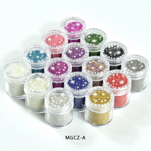 MGCZ-A YOUR CHOICE -10gram/Jar Caviar 0.6-0.8 MM Glass Micro Beads Balls Dots Nail Art Multi Selection(15Colors) ► Photo 1/6