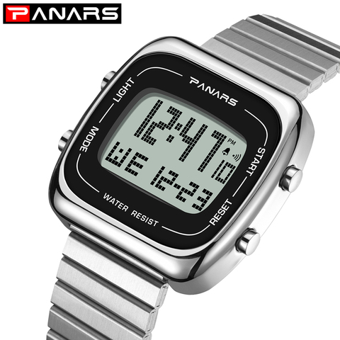 Chronograph Countdown Digital Watches For Men Fashion Outdoor Sport Wristwatch Men's Stainless Steel Waterproof Retro Clock ► Photo 1/6
