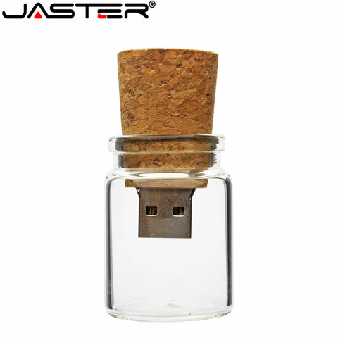 JASTER wooden drifting bottle USB flash drive Glass wishing bottle pendrive 4GB 8GB 16GB 32GB 64GB customer LOGO wedding gift ► Photo 1/4
