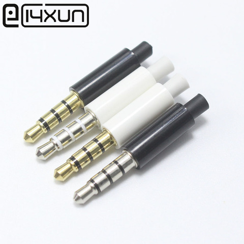 EClyxun 2pcs/lot Mini 3.5mm Stereo Male Headset Jack 4 Pole 3.5 mm Audio Plug Adaptor Connector for Iphone White&Black ► Photo 1/6