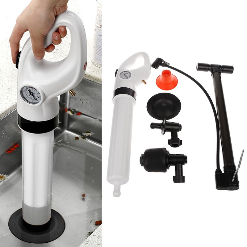 Toilet Cleaning High Pressure Air Drain Blaster Pump Plunger Pipe Clog Remover 