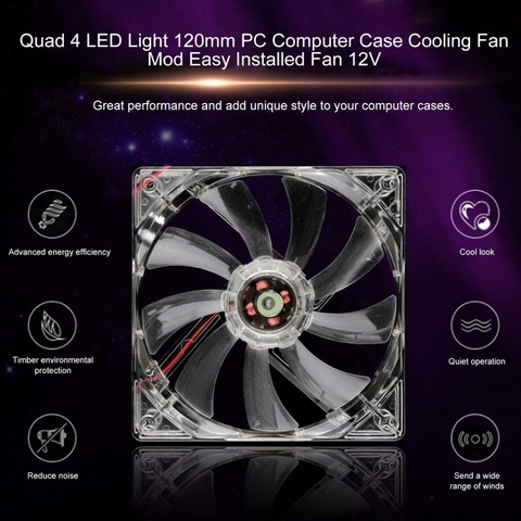 cooler 120mm fan cpu cooler gadget pc fan 12v cooling gadgets PC Computer Fan Quad 4 LED Light cooler for laptop dropshipping ► Photo 1/6