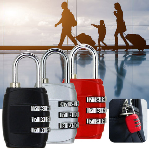 3 Dial Digit Password Combination Padlock Suitcase Luggage Metal Code Lock Mini Coded Keyed Anti-Theft Locks Cijfersloten ► Photo 1/6