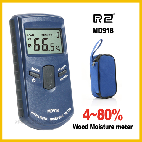RZ Inductive Wood Timber Moisture Meter Hygrometer Digital Electrical Tester Measuring tool MD918 4~80% Density electromanetic ► Photo 1/6