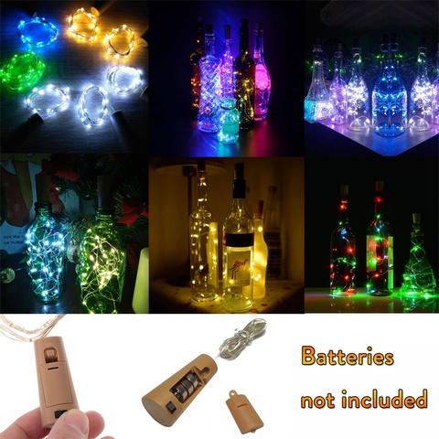 1M 2M 3M 10 20 30 LED Cork Shaped Silver Copper Wire String  Fairy Light Wine Bottle for Glass Craft Christmas Party Decoration ► Photo 1/6