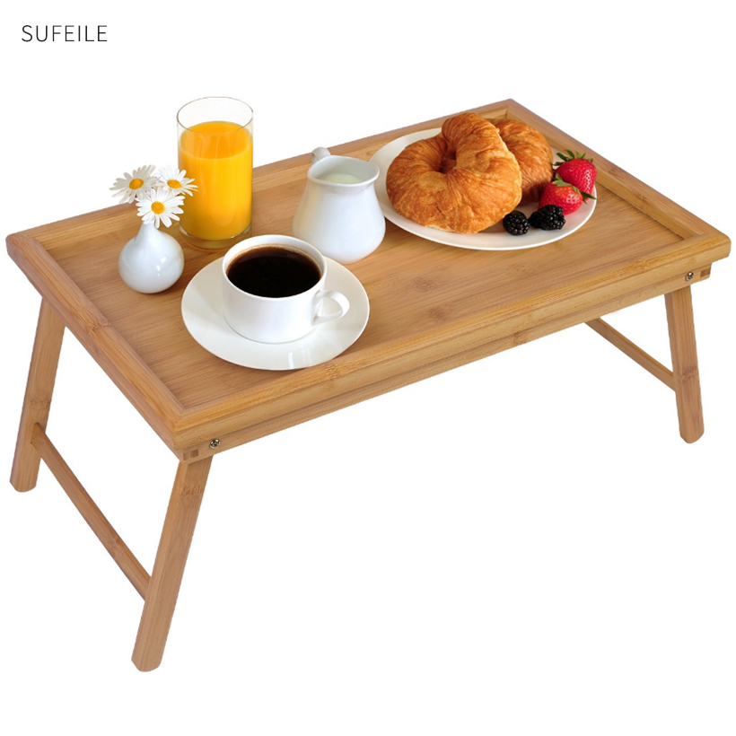 Bed Tray Table with Folding Legs,Serving Breakfast in Bed or Use As a TV Table, 