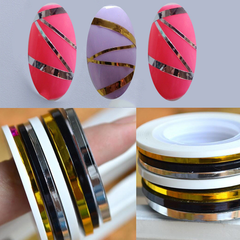 10Rolls of 4Color 1mm 2mm 3mm Nail Art Striping Tape Stickers/ Nail Tape Roll/ Lines Stripe Tape DIY Nail Art Adhesive Line ► Photo 1/4