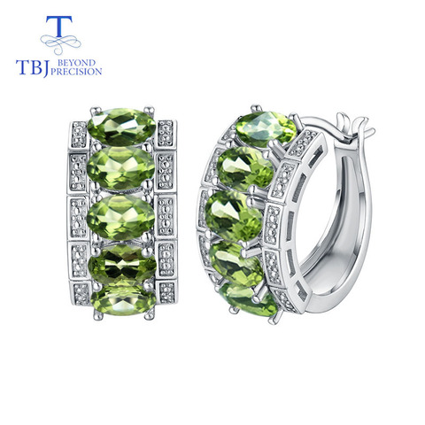 TBJ,Clasp earring with natural peridot earring 925 sterling silver fine jewelry elegant design for women best Valentine gift box ► Photo 1/1