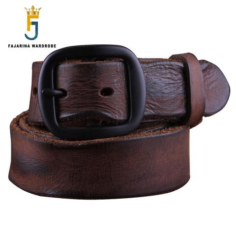 FAJARINA Top Quality Mens Personality Men's Folded Cowhide Genuine Leather Western Retro Styles Cow Skin Belts for Men N17FJ091 ► Photo 1/6