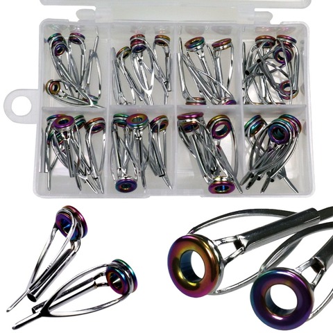 Cheap 80pcs Fishing Rod Tips Stainless Steel Ceramic Ring Guide Replacement  Fishing Rod Repair Kit