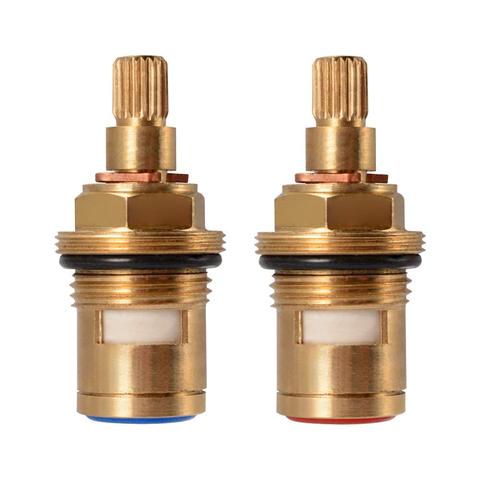 1 pair Replacement Brass Ceramic Stem Disc Cartridge Faucet Valve Quarter Turn G1/2