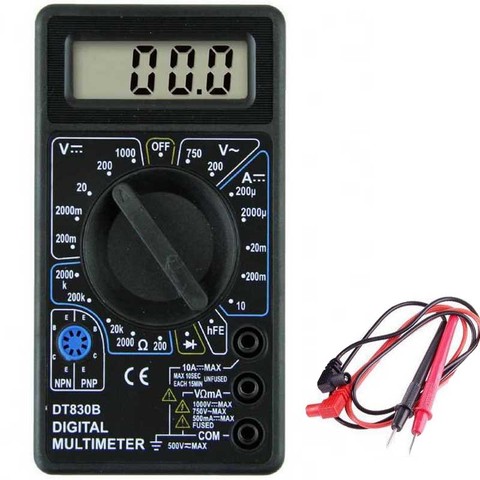 DT830B Mini Multimeter LCD Digital Multimeter AC/DC 750/1000V Mini Multimetro probe For Volt Voltmeter Ammeter Ohm Tester Meter ► Photo 1/6