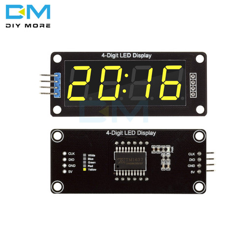 4-Digit 4-Digit LED 0.56 inch Yellow Digital LED Display TM1637 Tube Decimal 7 Segments Clock Double Dots Module For Arduino ► Photo 1/5