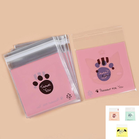 50pcs/lot Clear Cat Dog Bear  Candy Cookie Gift Bag Self-adhesive OPP Plastic For Wedding Birthday Party Jewelry Favors 8z ► Photo 1/6