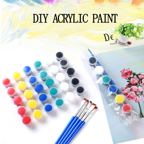 6/8 Colors Acrylic Paint Set For Paint By Numbers Clothing Textile Fabric Hand Painted Wall Plaster Painting Drawing For Kids ► Photo 1/6