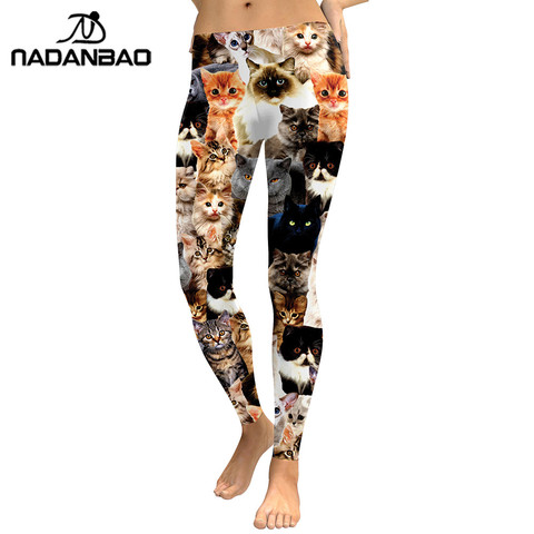 NADANBAO 2022 Women Leggings Lovely Cat Hologrephic Digital Print Fitness legging High Waist Workout Pants Casual Street Leggins ► Photo 1/4