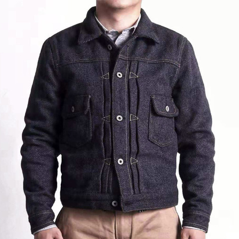 WT-0003 Read Description ! Asian size washed hand-made man's vintage super heavy wool casual stylish jacket ► Photo 1/6